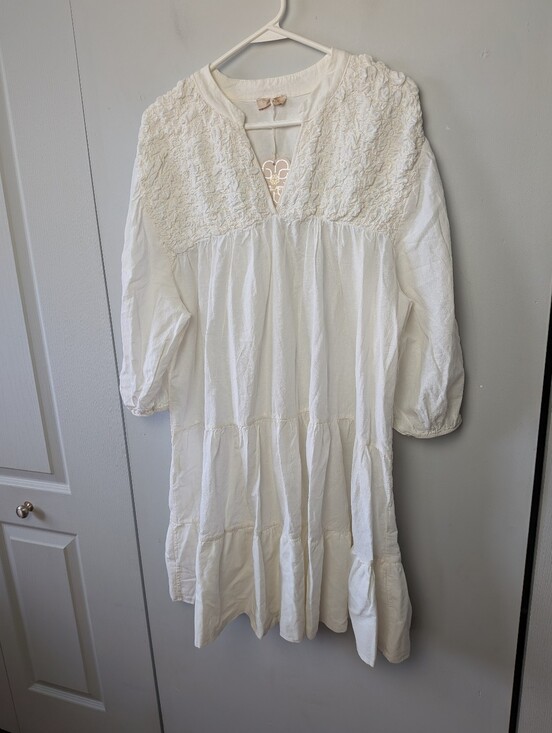 bellavie Dresses & Skirts - NWT ! BELLAVIE Mini White Dress Made In Italy One Size (Fit L-XL) Puffy Sleeves